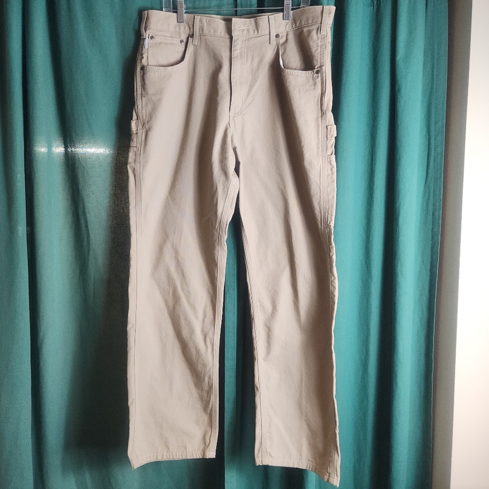 Carhartt Mens Carpenter Pants Size 36 x 32 Canvas Loose Fit B159 GKH